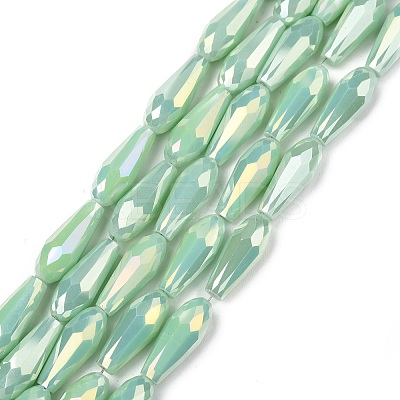 Electroplated Opaque Glass Beads Strands X-EGLA-L015-FR-B20-01-1