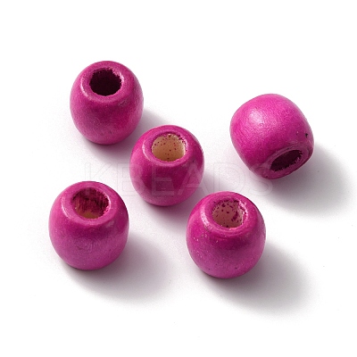 Spray Painted Wood Beads WOOD-WH0030-37-1