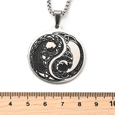 Yin-yang 201 Stainless Steel Pendant Necklaces for Women NJEW-M105-07A-P-1