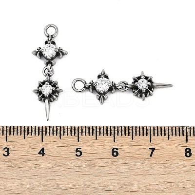 316 Surgical Stainless Steel Micro Pave Cubic Zirconia Pendants STAS-G349-03AS-02-1