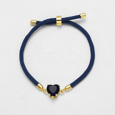Adjustable Cotton Cord Slider Bracelets WGB6805-04-1