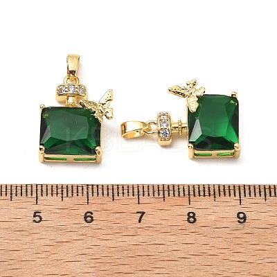 Brass Micro Pave Cubic Zirconia Pendants KK-G533-13G-01-1