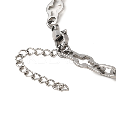 304 Stainless Steel Hollow Cross-Linked Bracelets for Men BJEW-JB12293-02-1