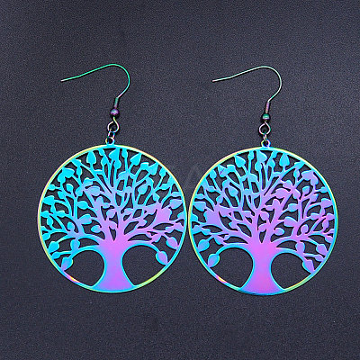 201 Stainless Steel Dangle Earrings STAS-S105-JN418-1