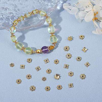 100Pcs 5 Styles Multi-Petal Alloy Bead Caps PALLOY-SZ0001-32-1