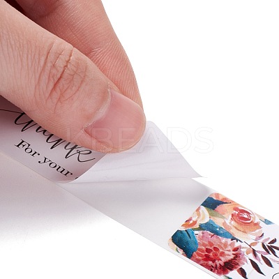 Rectangle with Word Thank You Paper Stickers DIY-B041-28B-1