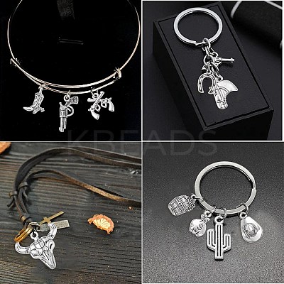 100 pcs 10 Style Tibetan Style Alloy Pendants TIBEP-CJ0001-32-1