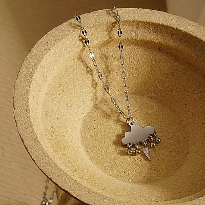 Non-Tarnish 304 Stainless Steel Pendant Necklaces OF5364-2-1