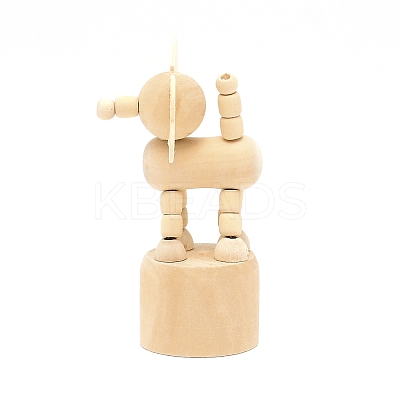 Schima Wood DIY Elephant Small Animal Desktop Ornaments DJEW-TAC0001-03-1