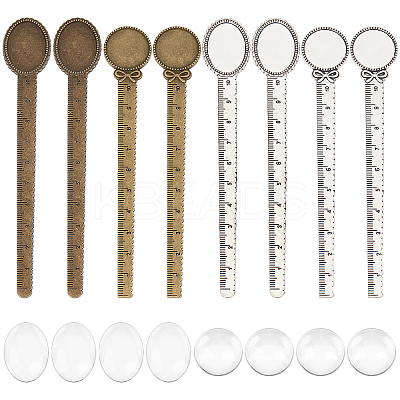 DIY Blank Dome Bookmark Ruler Making Kit DIY-SC0021-02-1