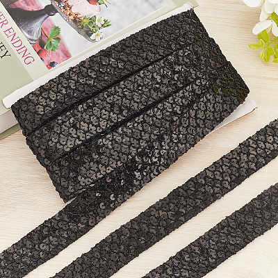Polyester with PT Paillette Lace Trim Ribbon OCOR-WH20073-01D-1