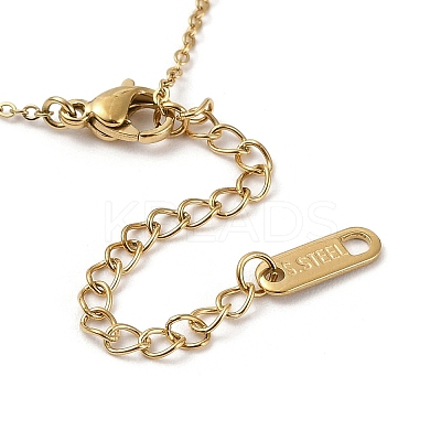 304 Stainless Steel Tropical Leaf Pendant Necklace for Women NJEW-Q318-01G-1