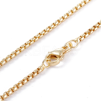Brass Box Chain Necklaces X-NJEW-I247-04G-1