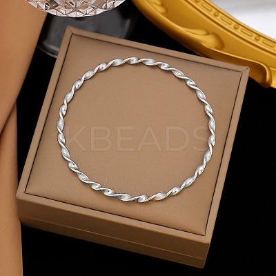 304 Stainless Steel Twist Bangles for Women LS-BJEW-G759-06P-1