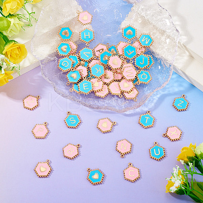52Pcs 2 Colors Alloy Enamel Pendants ENAM-TA0002-97A-1