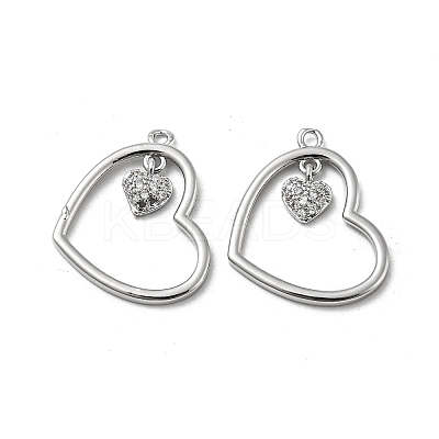 Brass Micro Pave Cubic Zirconia Pendants KK-H460-44P-1