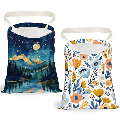 2Pcs 2 Colors Printed Polyester Hanging Car Trash Bags ABAG-DR0001-16D-1