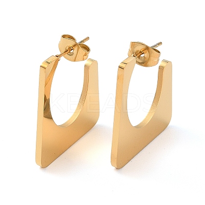 Ion Plating(IP) 304 Stainless Steel Rectangle Stud Earrings EJEW-A104-15G-1