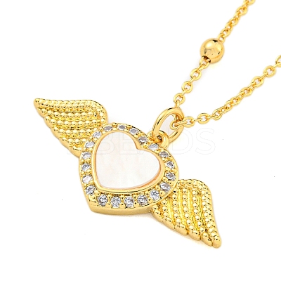 Brass Micro Pave Cubic Zirconia Pendant Necklaces NJEW-M220-07A-G-1