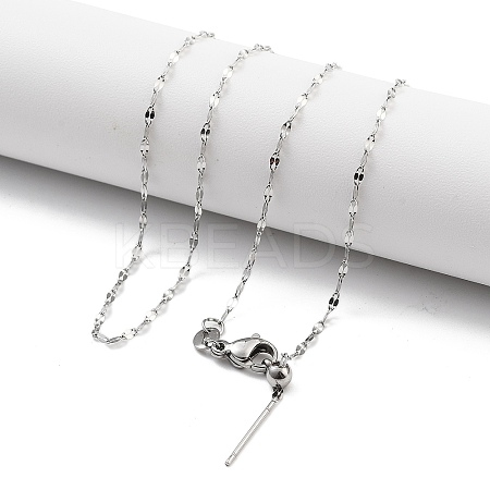 Adjustable 304 Stainless Steel Dapped Chain Necklaces LS-NJEW-K270-02P-1