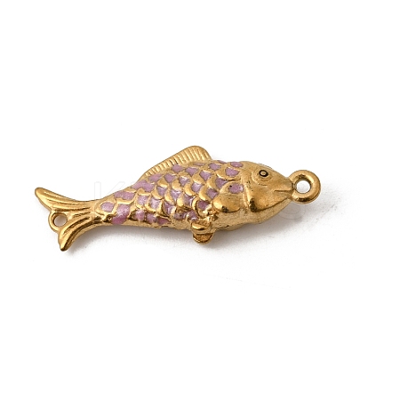 304 Stainless Steel Enamel Fish Connector Charms STAS-B128-54G-05-1