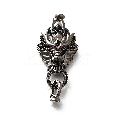 Brass Micro Pave Cubic Zirconia Fold Over Clasps KK-M318-25B-1