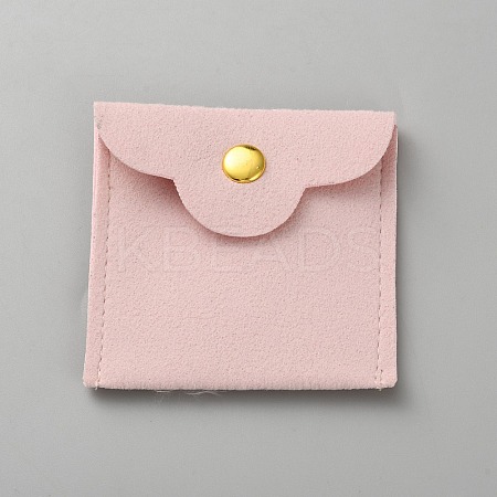 Square Veleteen Cloth Jewelry Packaging Bags with Snap Button ABAG-WH0101-001-1