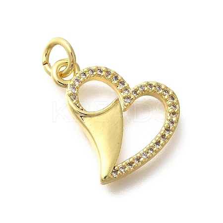 Brass Micro Pave Clear Cubic Zirconia Pendants KK-M297-19G-1