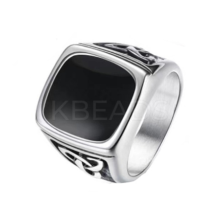 316 Stainless Steel Finger Ring with Enamel for Men PW-WG56139-15-1