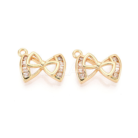 Brass Pave Cubic Zirconia Pendants KK-T074-91G-1