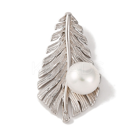 Rhodium Plated 925 Sterling Silver & Natural Shell Pendants STER-C009-12P-1