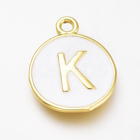 Brass Enamel Pendants KK-H103-01K-G-1