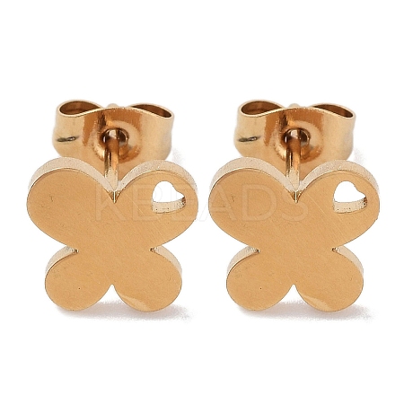 PVD Vacuum Plating 304 Stainless Steel Stud Earrings for Women EJEW-A048-48A-G-1
