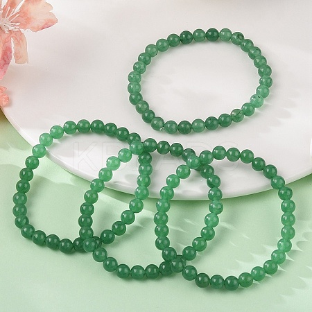 Natural Malaysia Jade(Dyed) Bead Stretch Bracelets BJEW-K212-A-013-1