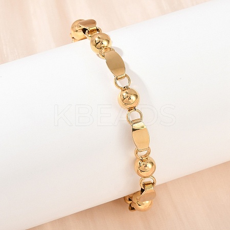 201 Stainless Steel Link Chain Bracelets for Women BJEW-B143-17G-1