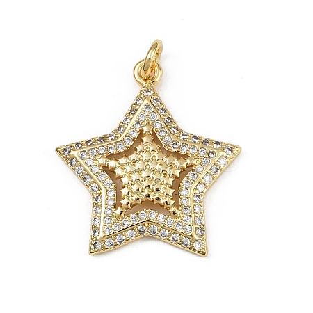 Brass Micro Pave Cubic Zirconia Pendants KK-S528-02G-1