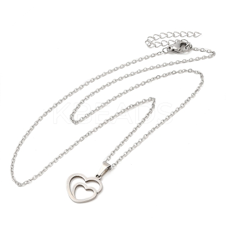 Non-Tarnish 306 Stainless Steel Pendant Necklace for Women LS-NJEW-Q772-01P-02-1