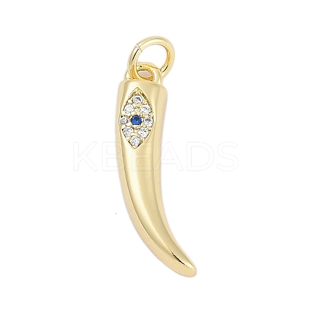 Brass Micro Pave Clear Cubic Zirconia Pendants KK-G522-12G-1