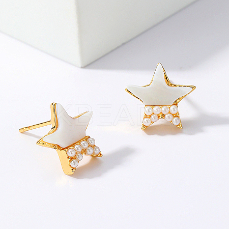 Elegant Casual Fashion Pentagram Stud Earrings for Women EZ6941-1