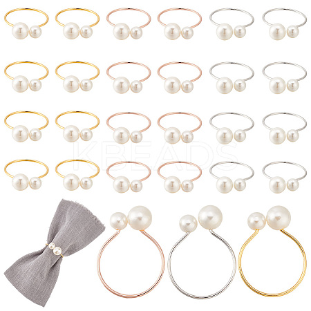 24Pcs 3 Colors Alloy & Resin Napkin Rings AJEW-GA0007-75-1