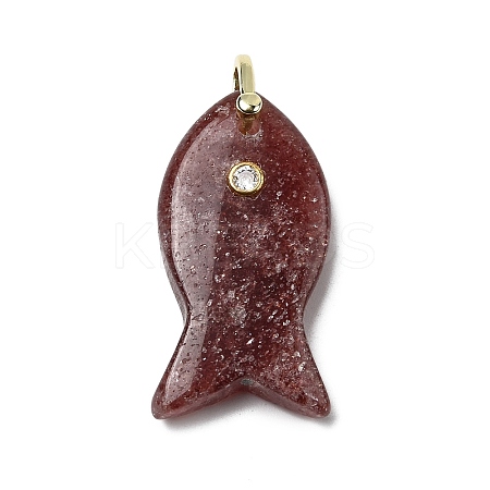 Natural Strawberry Quartz Pendants KK-D021-05A-G-1