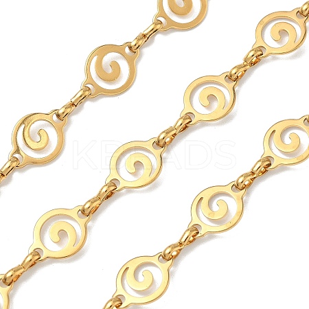 304 Stainless Steel Spiral Link Chains CHS-G046-01G-1-1