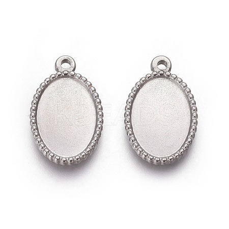 Tarnish Resistant 304 Stainless Steel Pendant Cabochon Settings LS-STAS-P231-31P-1