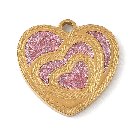 304 Stainless Steel Enamel Pendants STAS-K312-02B-G-1