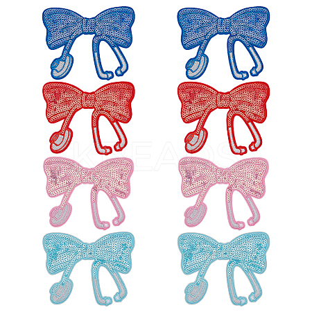 8Pcs 4 Colors Computerized Embroidery Cloth Self Adhesive Patches PATC-WR0001-18-1