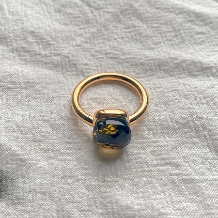 Square 304 Stainless Steel with Glass Finger Rings FS-WG8AAFA-29-1