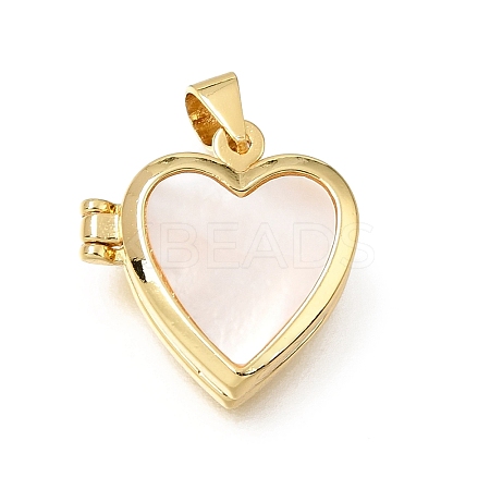 Brass & Natural Shell Locket Pendants SH-CBA7C77-05G-1