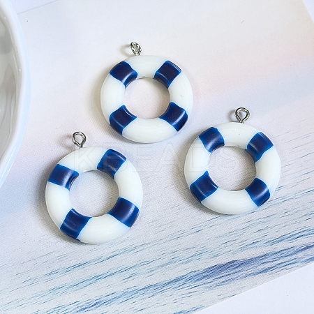 Opaque Resin Pendants RESI-A047-01B-1