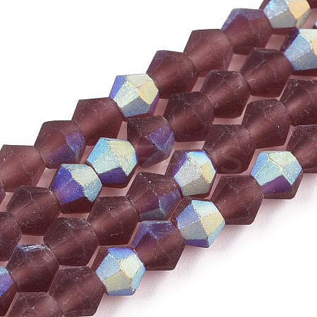 Imitate Austrian Crystal Bicone Frosted Glass Beads Strands LS-EGLA-A039-T4mm-MB05-1