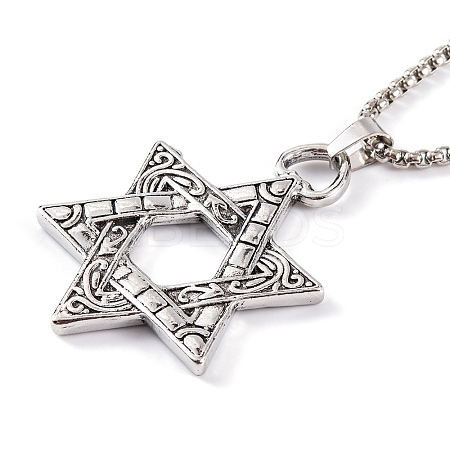304 Stainless Steel Box Chain Necklaces LS-NJEW-P304-01B-1